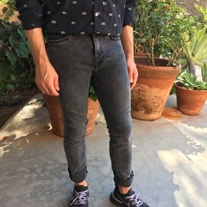 Acid wash Grey denim stretch skinny jeans